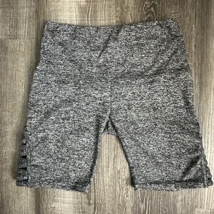 Gray Textured Biker Shorts (Spandex)